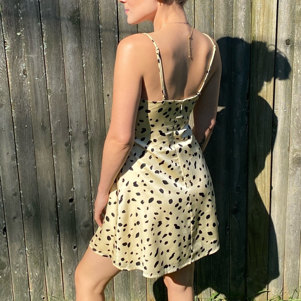 ASTR The Label Cowl Neck Spotted Dress XS